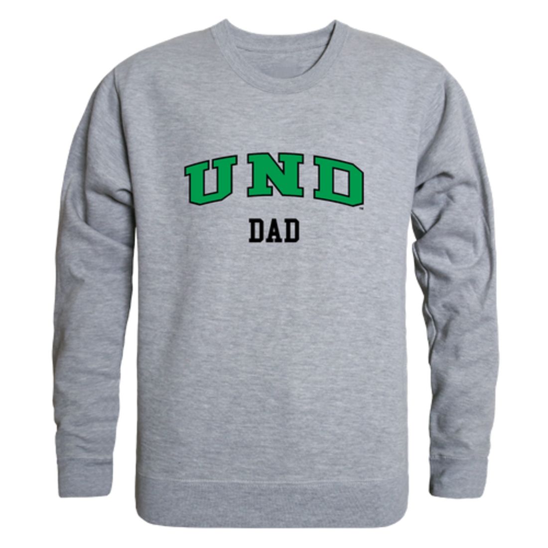 UND University of North Dakota Fighting Hawks Dad Fleece Crewneck Pullover Sweatshirt Heather Charcoal-Campus-Wardrobe