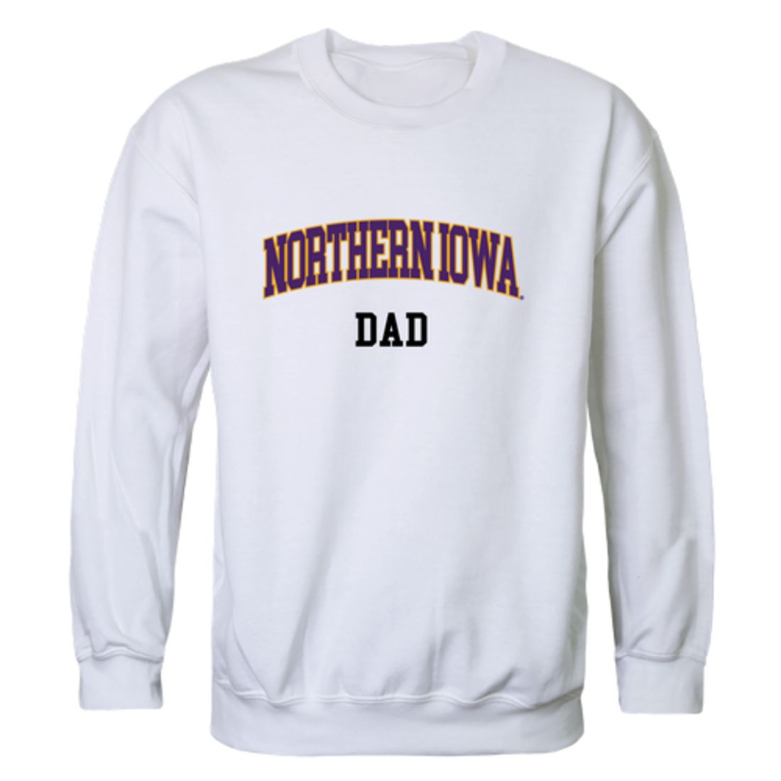 University of Northern Iowa Panthers Dad Fleece Crewneck Pullover Sweatshirt Heather Charcoal-Campus-Wardrobe