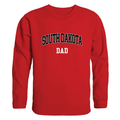 USD University of South Dakota Coyotes Dad Fleece Crewneck Pullover Sweatshirt Heather Grey-Campus-Wardrobe