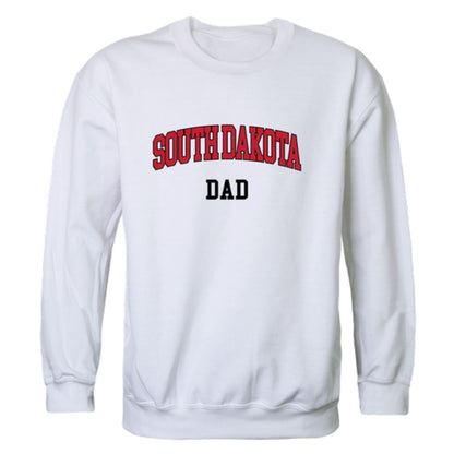 USD University of South Dakota Coyotes Dad Fleece Crewneck Pullover Sweatshirt Heather Grey-Campus-Wardrobe