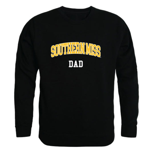 USM University of Southern Mississippi Golden Eagles Dad Fleece Crewneck Pullover Sweatshirt Black-Campus-Wardrobe