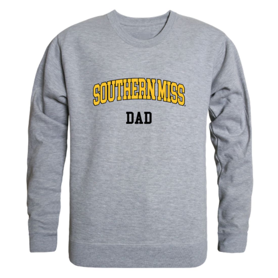 USM University of Southern Mississippi Golden Eagles Dad Fleece Crewneck Pullover Sweatshirt Black-Campus-Wardrobe