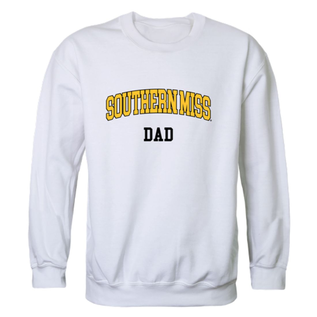 USM University of Southern Mississippi Golden Eagles Dad Fleece Crewneck Pullover Sweatshirt Black-Campus-Wardrobe