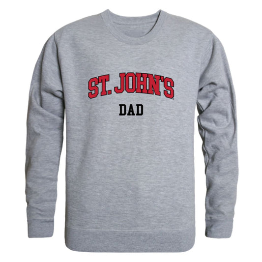 St. John's University Red Storm Dad Fleece Crewneck Pullover Sweatshirt Heather Grey-Campus-Wardrobe