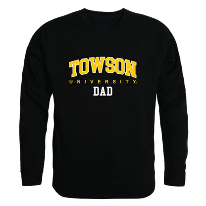 TU Towson University Tigers Dad Fleece Crewneck Pullover Sweatshirt Black-Campus-Wardrobe