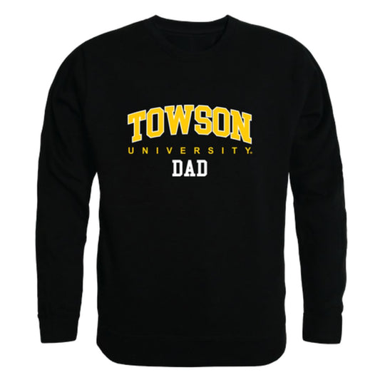 TU Towson University Tigers Dad Fleece Crewneck Pullover Sweatshirt Black-Campus-Wardrobe