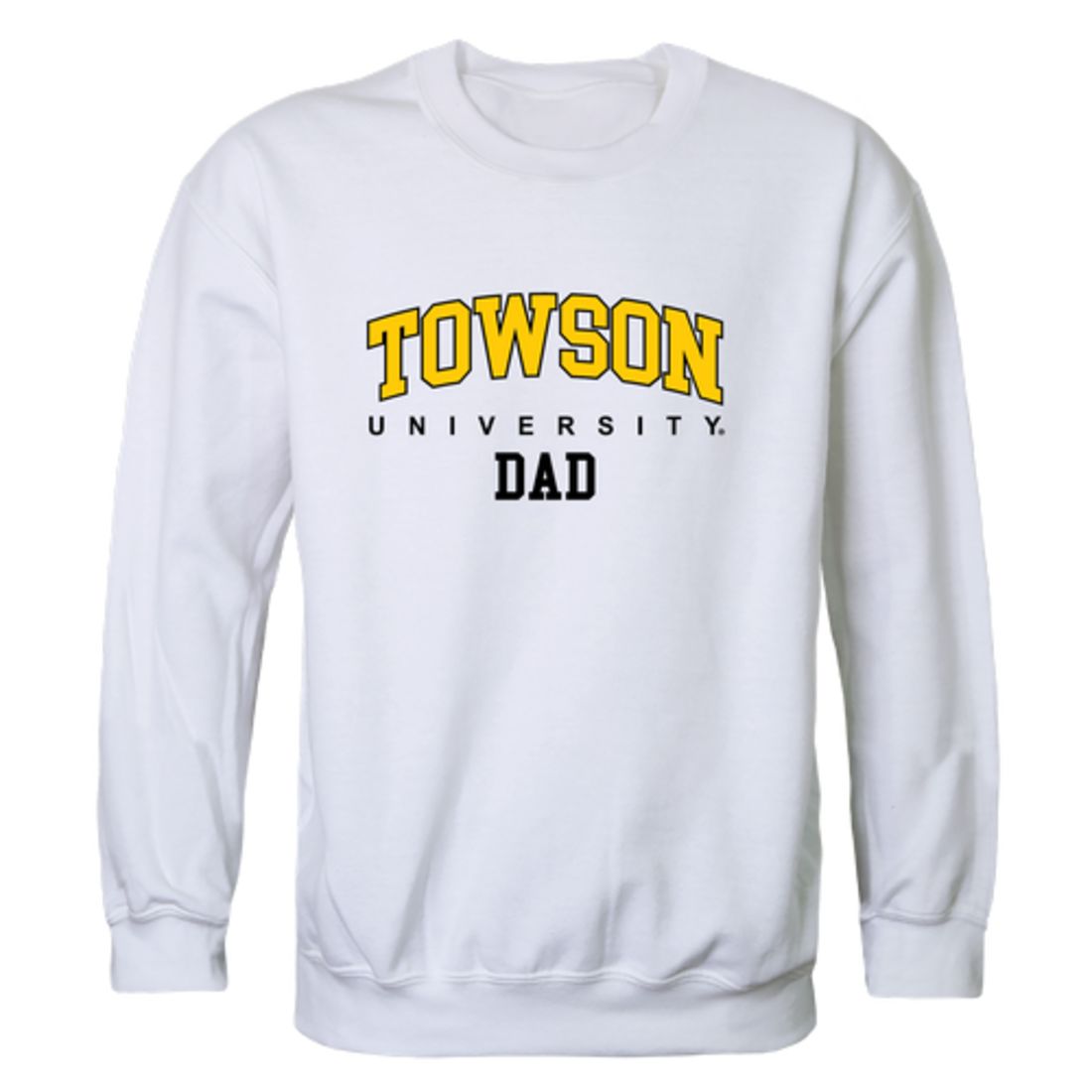 TU Towson University Tigers Dad Fleece Crewneck Pullover Sweatshirt Black-Campus-Wardrobe