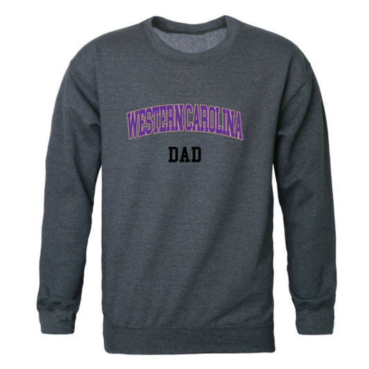 WCU Western Carolina University Catamounts Dad Fleece Crewneck Pullover Sweatshirt Heather Charcoal-Campus-Wardrobe