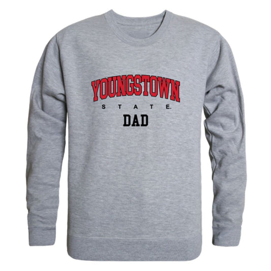 YSU Youngstown State University Penguins Dad Fleece Crewneck Pullover Sweatshirt Heather Grey-Campus-Wardrobe