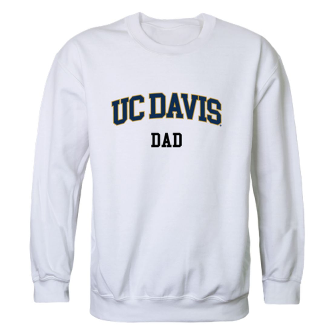 UC Davis University of California Aggies Dad Fleece Crewneck Pullover Sweatshirt Heather Grey-Campus-Wardrobe