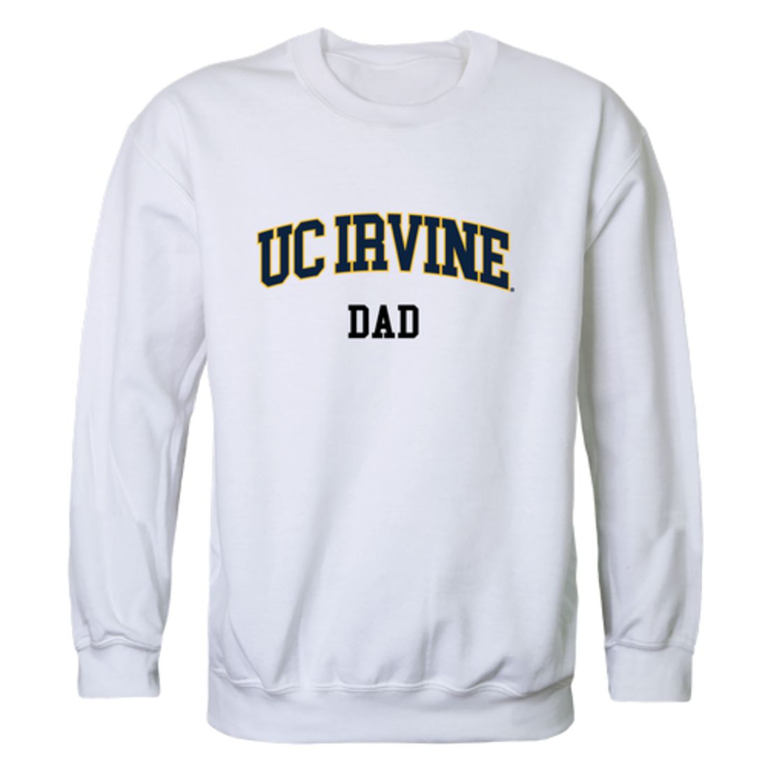 University of California UC Irvine Anteaters Dad Fleece Crewneck Pullover Sweatshirt Heather Grey-Campus-Wardrobe