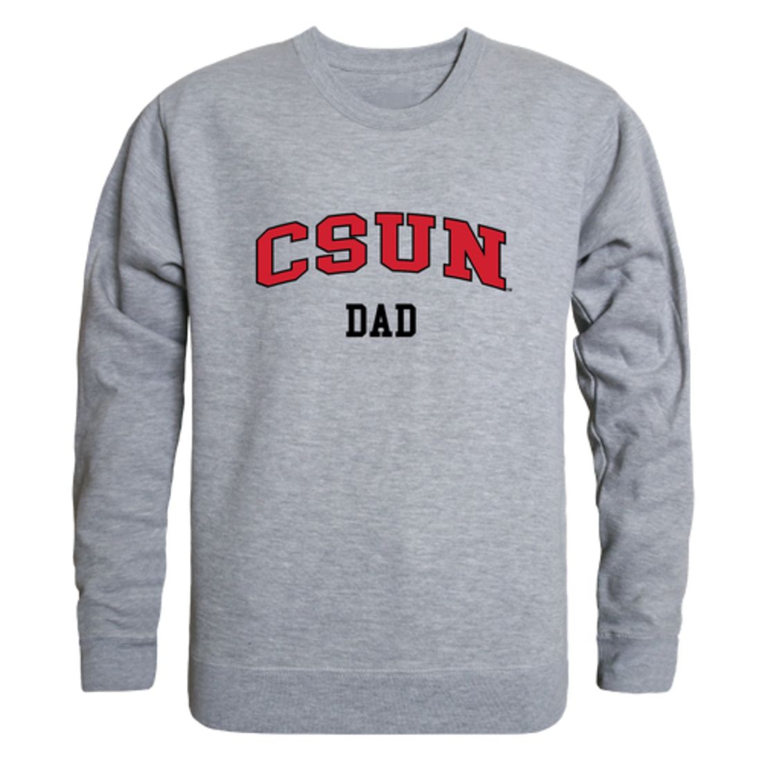 CSUN California State University Northridge Matadors Dad Fleece Crewneck Pullover Sweatshirt Heather Grey-Campus-Wardrobe