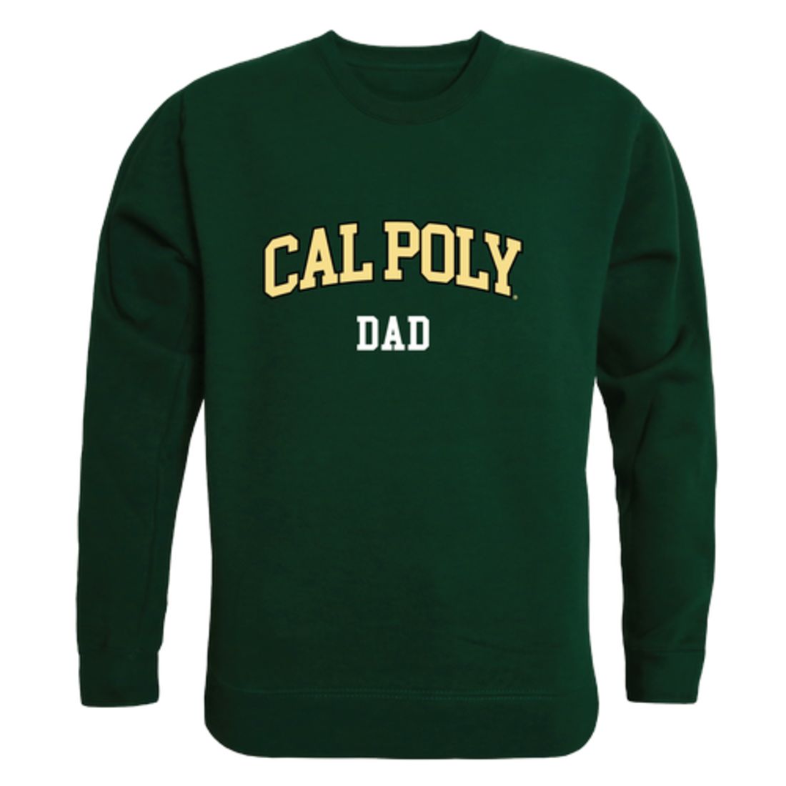 Cal Poly California Polytechnic State University Mustangs Dad Fleece Crewneck Pullover Sweatshirt Forest-Campus-Wardrobe