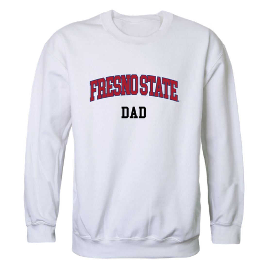 Fresno State University Bulldogs Dad Fleece Crewneck Pullover Sweatshirt Heather Grey-Campus-Wardrobe
