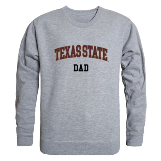 Texas State University Bobcats Dad Fleece Crewneck Pullover Sweatshirt