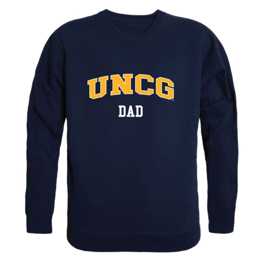 UNCG University of North Carolina at Greensboro Spartans Dad Fleece Crewneck Pullover Sweatshirt Heather Grey-Campus-Wardrobe