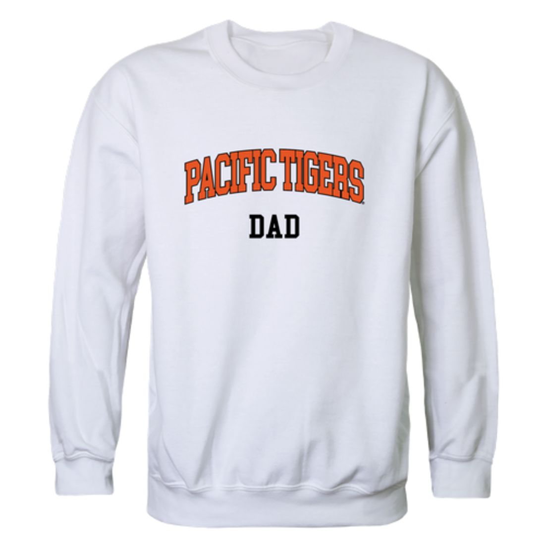 University of the Pacific Tigers Dad Fleece Crewneck Pullover Sweatshirt Heather Charcoal-Campus-Wardrobe