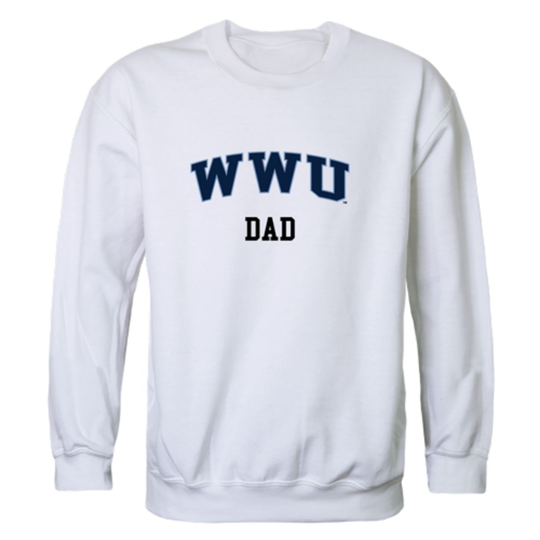 WWU Western Washington University Vikings Dad Fleece Crewneck Pullover Sweatshirt Heather Grey-Campus-Wardrobe