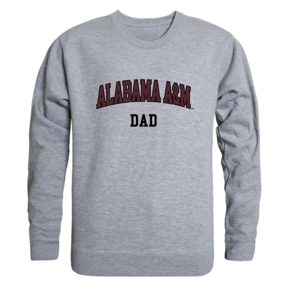 AAMU Alabama A&M University Bulldogs Dad Fleece Crewneck Pullover Sweatshirt Heather Grey-Campus-Wardrobe