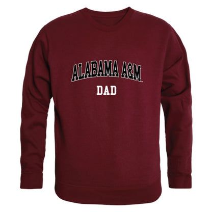 AAMU Alabama A&M University Bulldogs Dad Fleece Crewneck Pullover Sweatshirt Heather Grey-Campus-Wardrobe