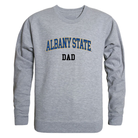 ASU Albany State University Golden Rams Dad Fleece Crewneck Pullover Sweatshirt Heather Grey-Campus-Wardrobe