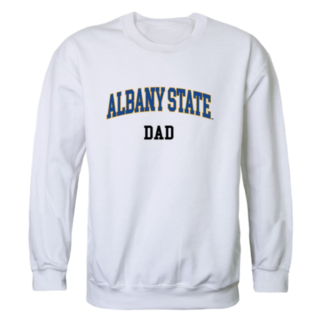 ASU Albany State University Golden Rams Dad Fleece Crewneck Pullover Sweatshirt Heather Grey-Campus-Wardrobe