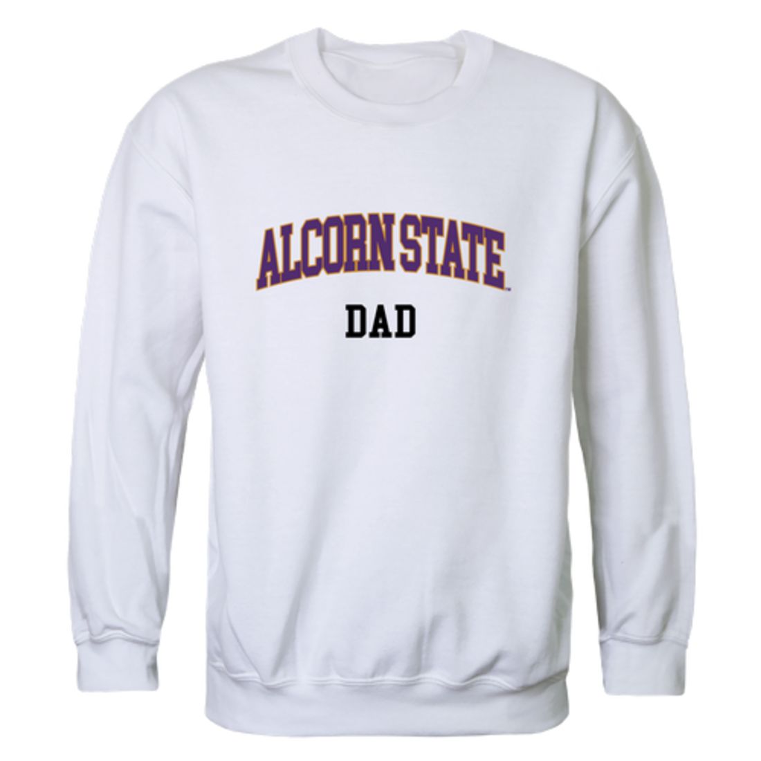 Alcorn State University Braves Dad Fleece Crewneck Pullover Sweatshirt Heather Charcoal-Campus-Wardrobe