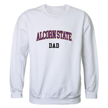 Alcorn State University Braves Dad Fleece Crewneck Pullover Sweatshirt Heather Charcoal-Campus-Wardrobe