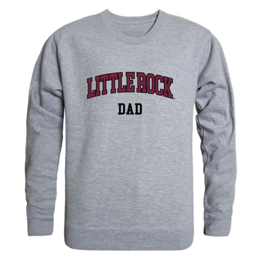 Arkansas at Little Rock Trojans Dad Fleece Crewneck Pullover Sweatshirt Heather Grey-Campus-Wardrobe