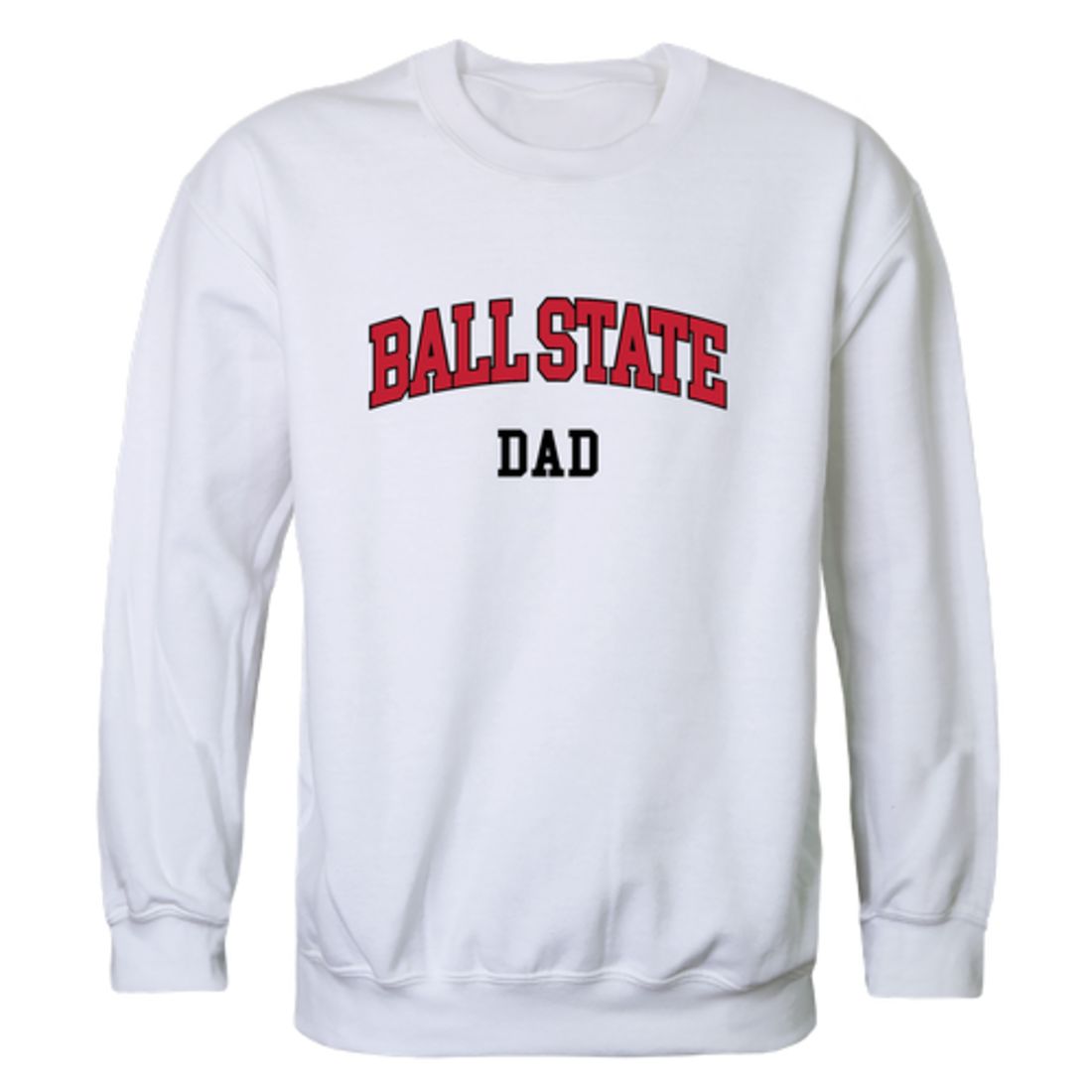 BSU Ball State University Cardinals Dad Fleece Crewneck Pullover Sweatshirt Heather Grey-Campus-Wardrobe