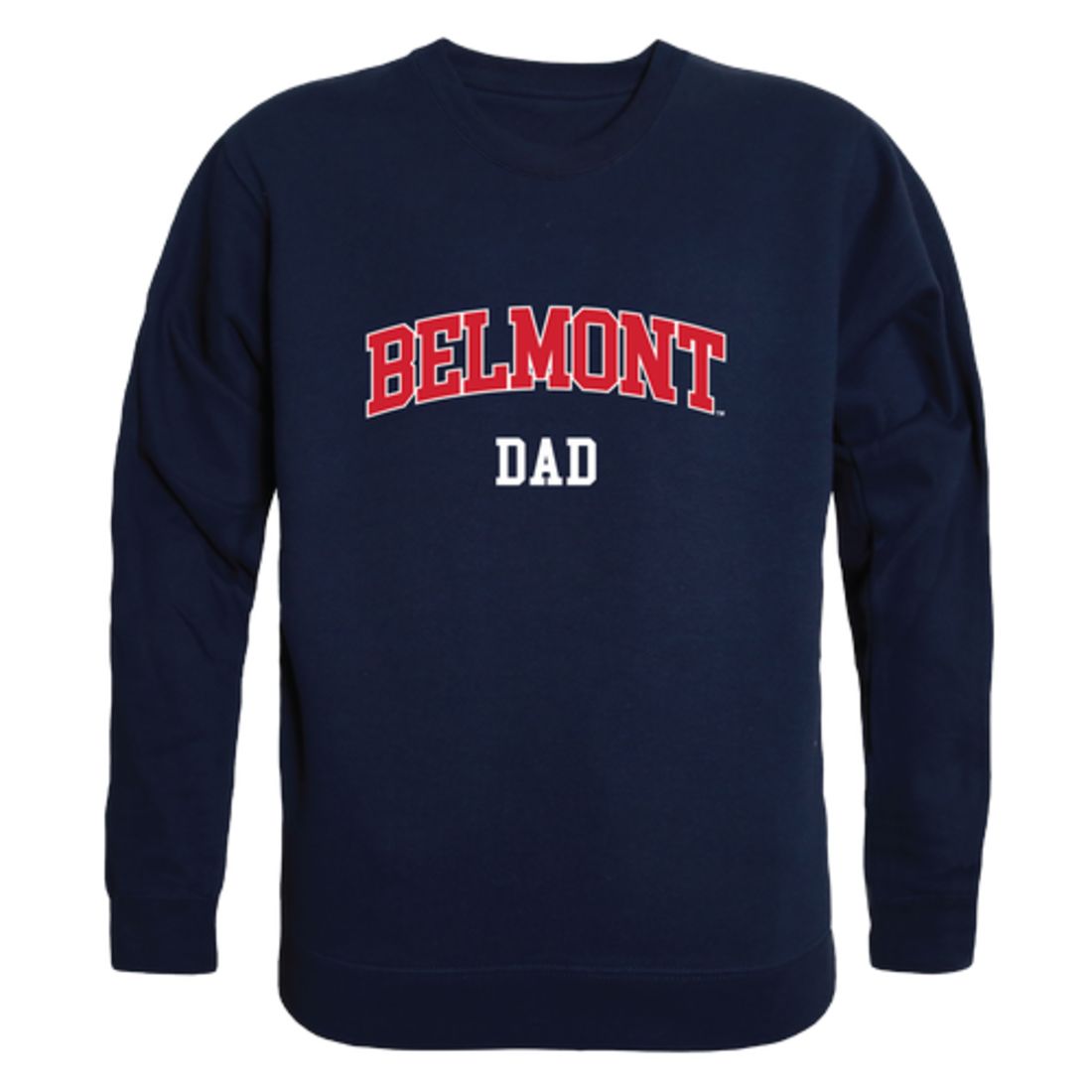 Belmont State University Bruins Dad Fleece Crewneck Pullover Sweatshirt Heather Grey-Campus-Wardrobe