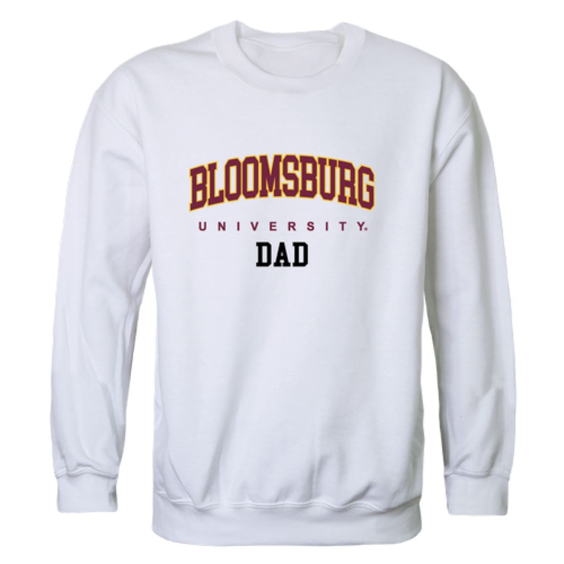 Bloomsburg University Huskies Dad Fleece Crewneck Pullover Sweatshirt Heather Grey-Campus-Wardrobe