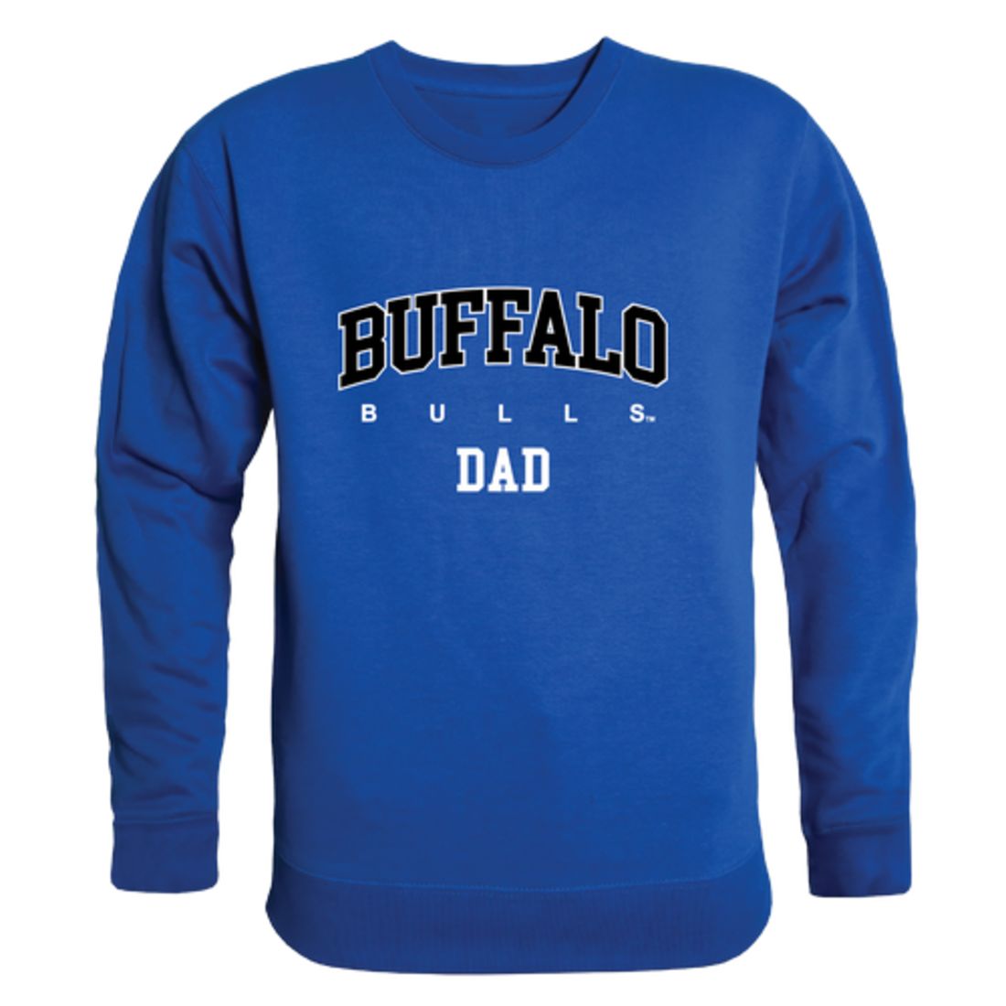 SUNY University at Buffalo Bulls Dad Fleece Crewneck Pullover Sweatshirt Heather Grey-Campus-Wardrobe