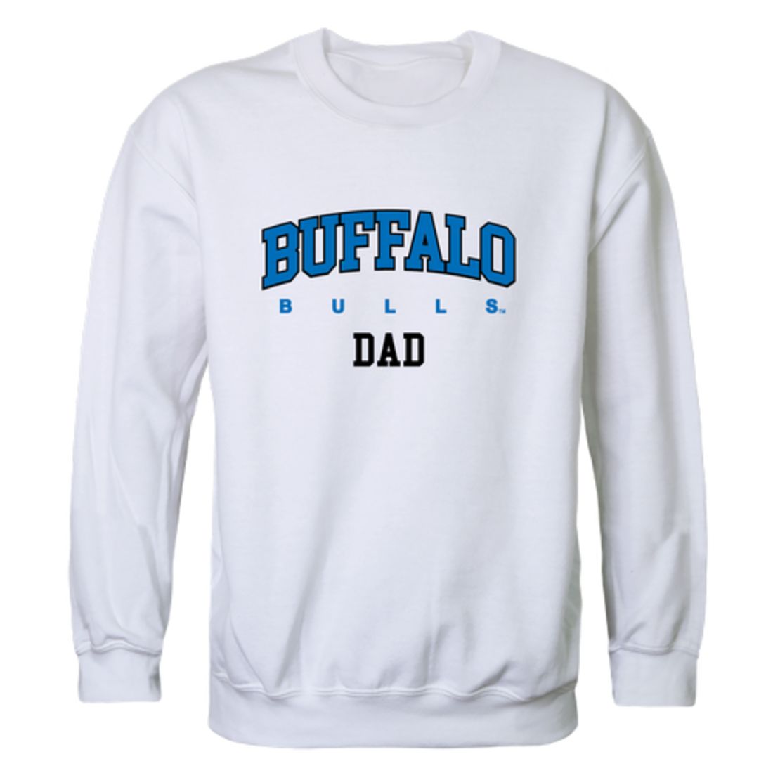 SUNY University at Buffalo Bulls Dad Fleece Crewneck Pullover Sweatshirt Heather Grey-Campus-Wardrobe
