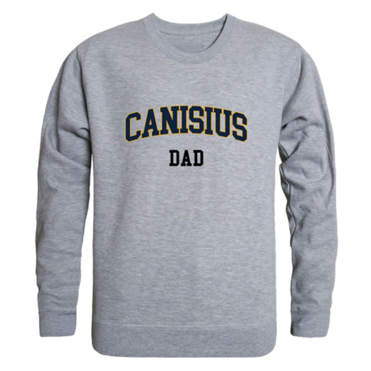 Canisius College Golden Griffins Dad Fleece Crewneck Pullover Sweatshirt Heather Grey-Campus-Wardrobe