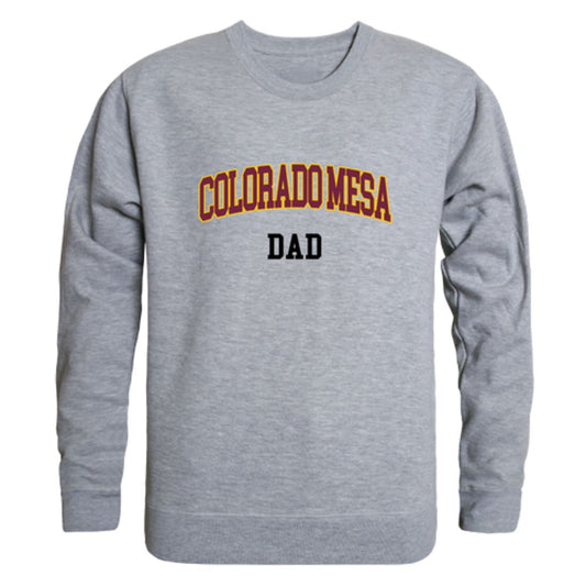 CMU Colorado Mesa University Maverick Dad Fleece Crewneck Pullover Sweatshirt Heather Grey-Campus-Wardrobe