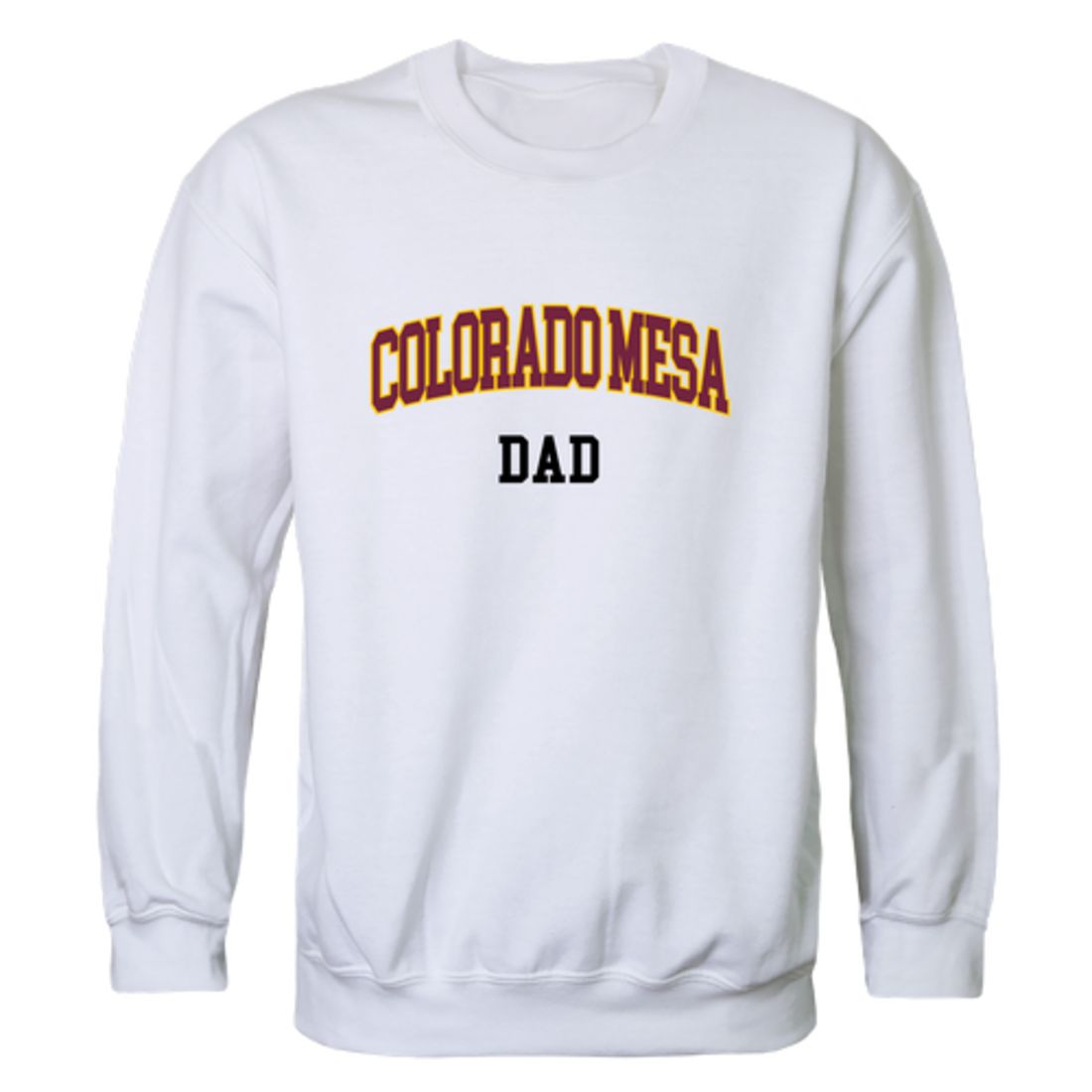 CMU Colorado Mesa University Maverick Dad Fleece Crewneck Pullover Sweatshirt Heather Grey-Campus-Wardrobe