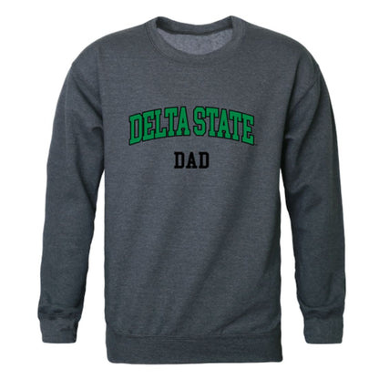 DSU Delta State University Statesmen Dad Fleece Crewneck Pullover Sweatshirt Heather Charcoal-Campus-Wardrobe