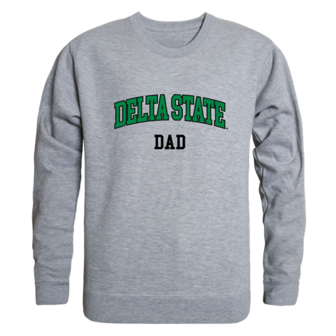 DSU Delta State University Statesmen Dad Fleece Crewneck Pullover Sweatshirt Heather Charcoal-Campus-Wardrobe