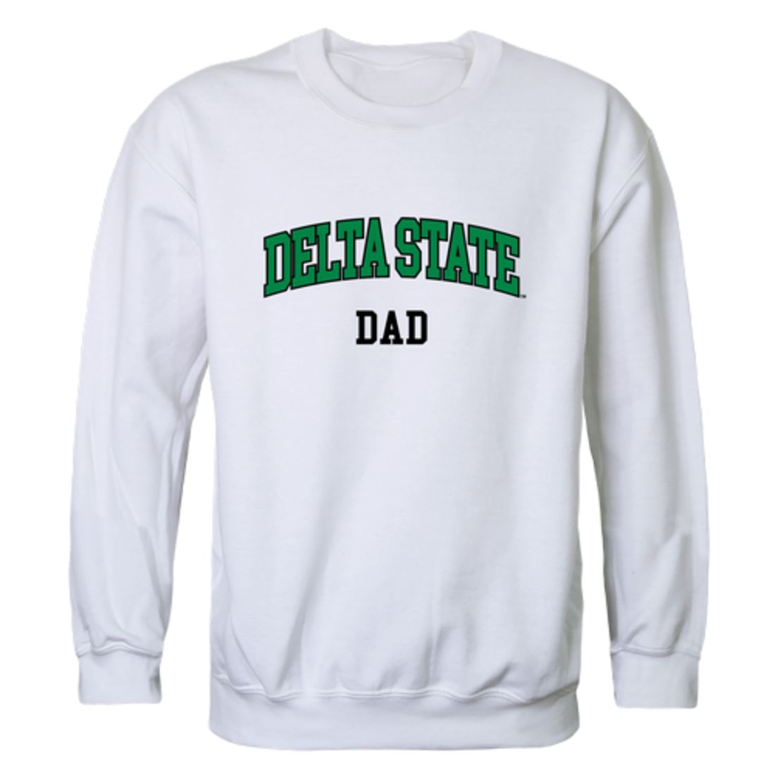 DSU Delta State University Statesmen Dad Fleece Crewneck Pullover Sweatshirt Heather Charcoal-Campus-Wardrobe