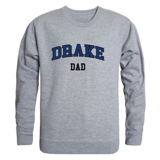 Drake University Bulldogs Dad Fleece Crewneck Pullover Sweatshirt Heather Grey-Campus-Wardrobe