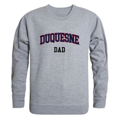 Duquesne University Dukes Dad Fleece Crewneck Pullover Sweatshirt Heather Grey-Campus-Wardrobe