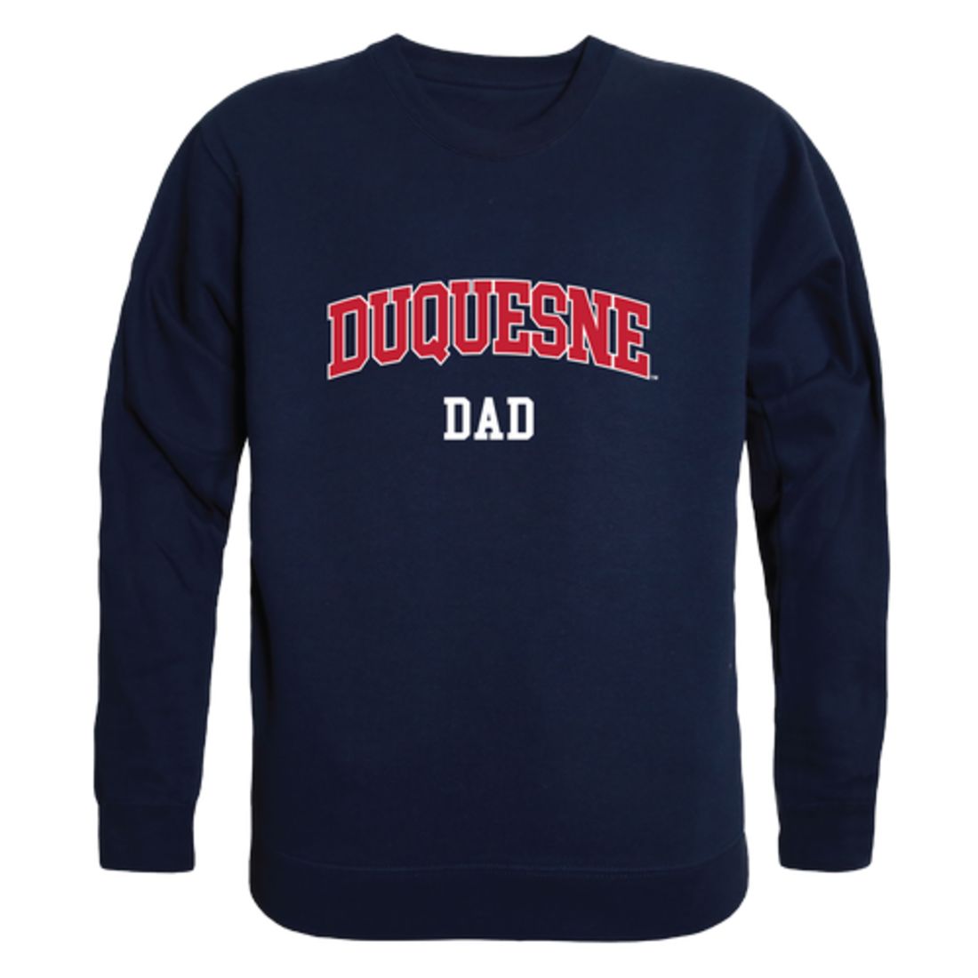Duquesne University Dukes Dad Fleece Crewneck Pullover Sweatshirt Heather Grey-Campus-Wardrobe