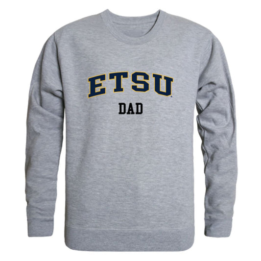 ETSU East Tennessee State University Buccaneers Dad Fleece Crewneck Pullover Sweatshirt Heather Grey-Campus-Wardrobe