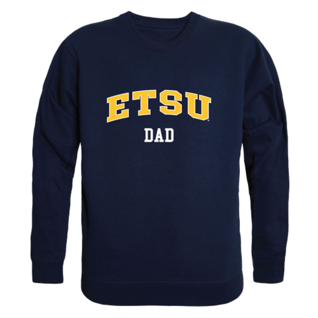ETSU East Tennessee State University Buccaneers Dad Fleece Crewneck Pullover Sweatshirt Heather Grey-Campus-Wardrobe