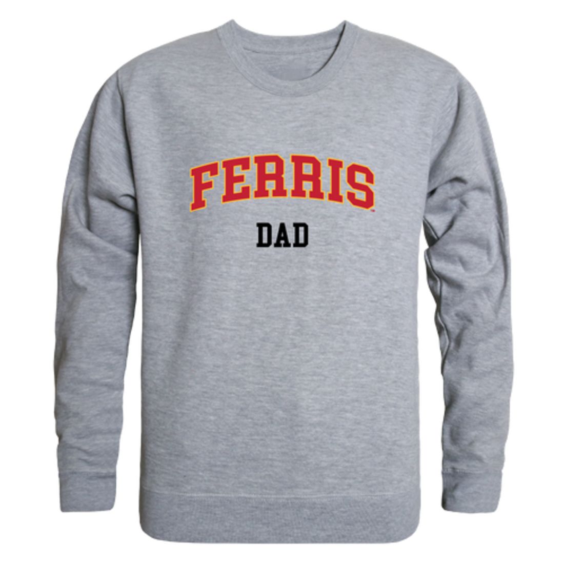 FSU Ferris State University Bulldogs Dad Fleece Crewneck Pullover Sweatshirt Heather Grey-Campus-Wardrobe