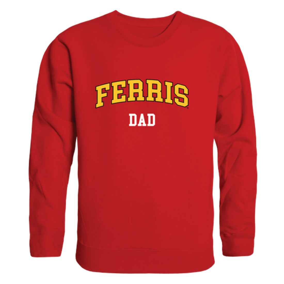 FSU Ferris State University Bulldogs Dad Fleece Crewneck Pullover Sweatshirt Heather Grey-Campus-Wardrobe
