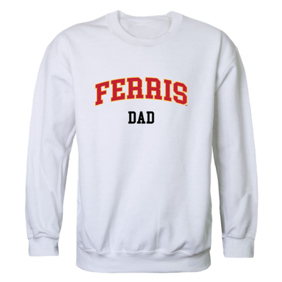 FSU Ferris State University Bulldogs Dad Fleece Crewneck Pullover Sweatshirt Heather Grey-Campus-Wardrobe