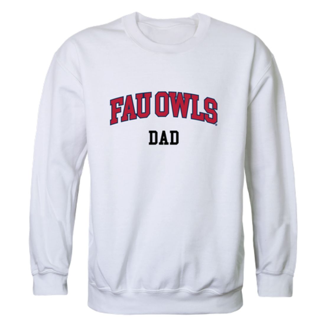 FAU Florida Atlantic University Owls Dad Fleece Crewneck Pullover Sweatshirt Heather Grey-Campus-Wardrobe