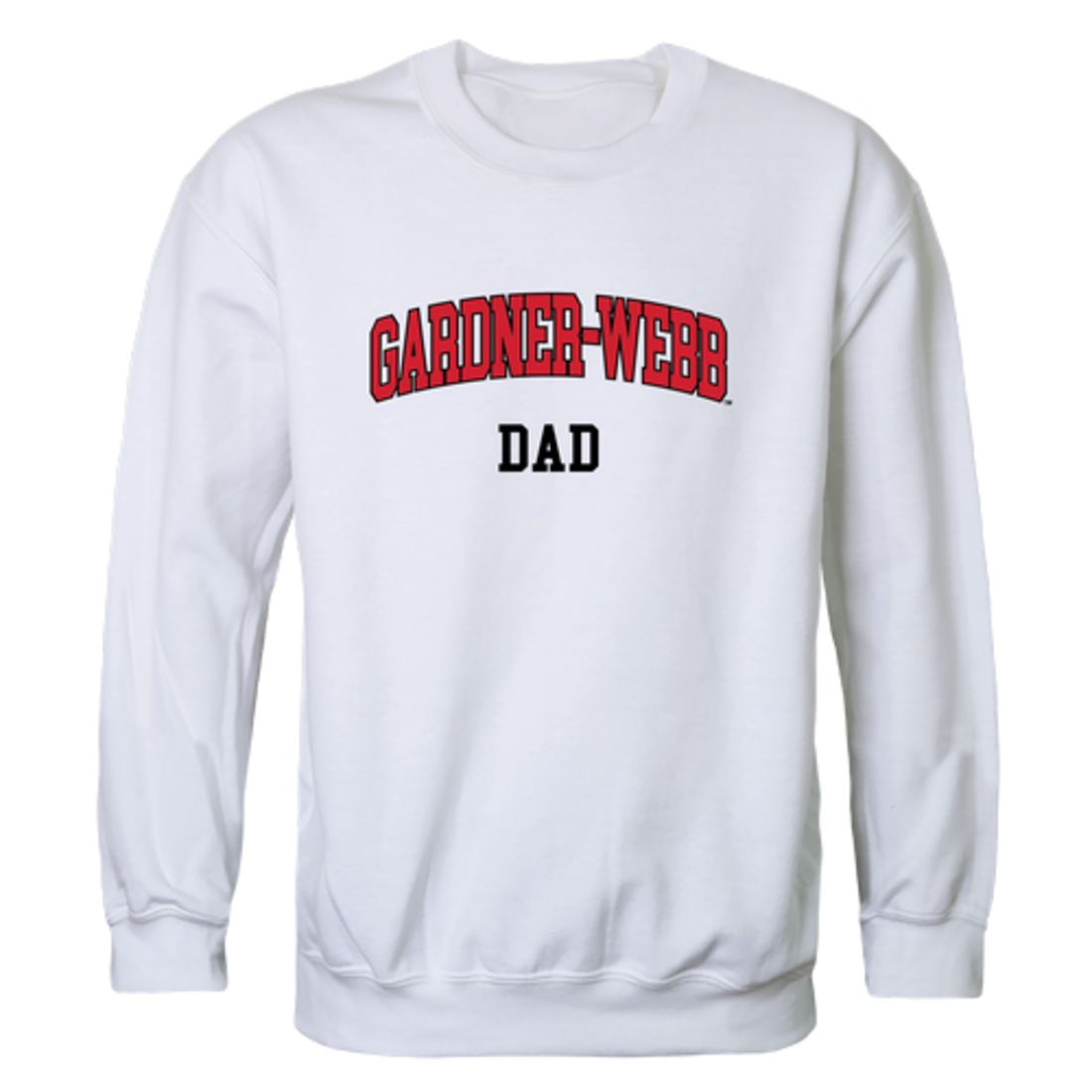 GWU Gardner Webb University Runnin' Bulldogs Dad Fleece Crewneck Pullover Sweatshirt Heather Grey-Campus-Wardrobe